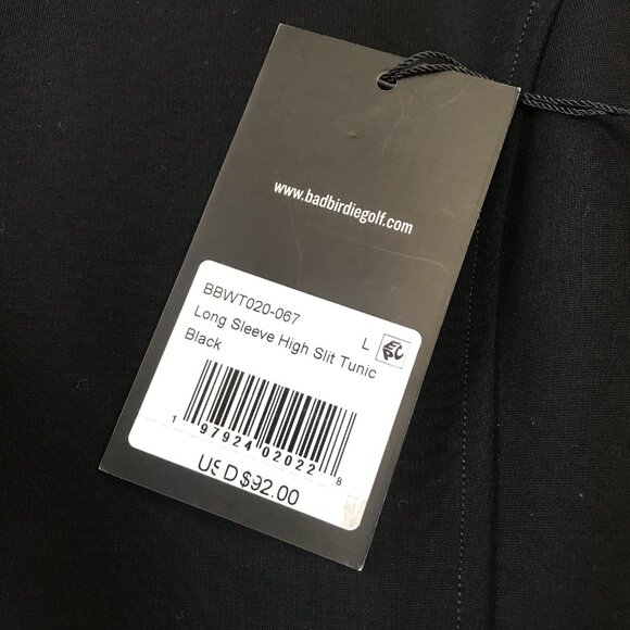 Bad Birde Women's Long Sleeve High Slit Tunic in Black  size L NWT - Picture 8 of 8